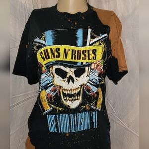 Guns N Roses Use Your Illusion 91 Bravado Black T-Shirt M  Gold Paint S